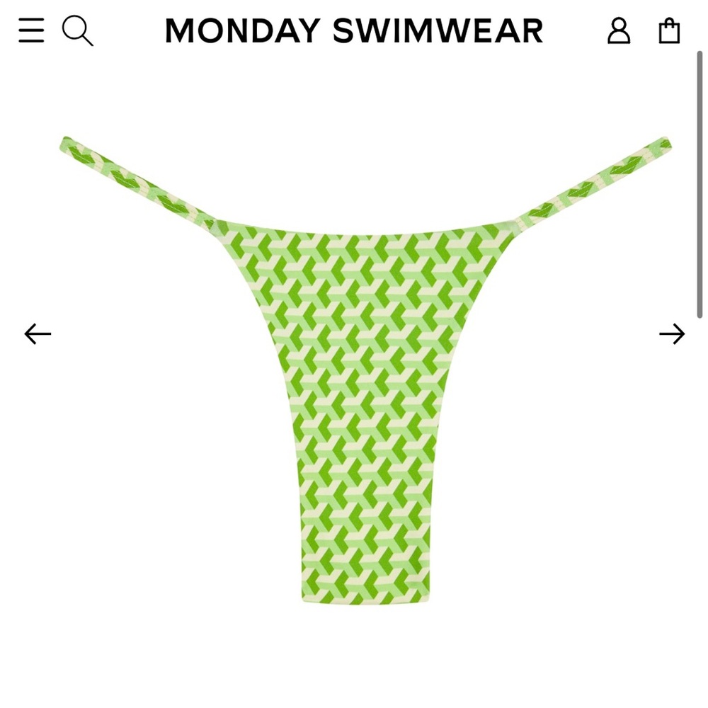 Monday Swimwear BARBADOS BOTTOM CYPRESS GEO Bikini Bottom Size Medium NWT